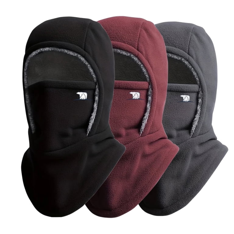 BYXAS 3 Pack Ski Mask for Women Men, Sherpa Hood Ski Mask, Winter ...
