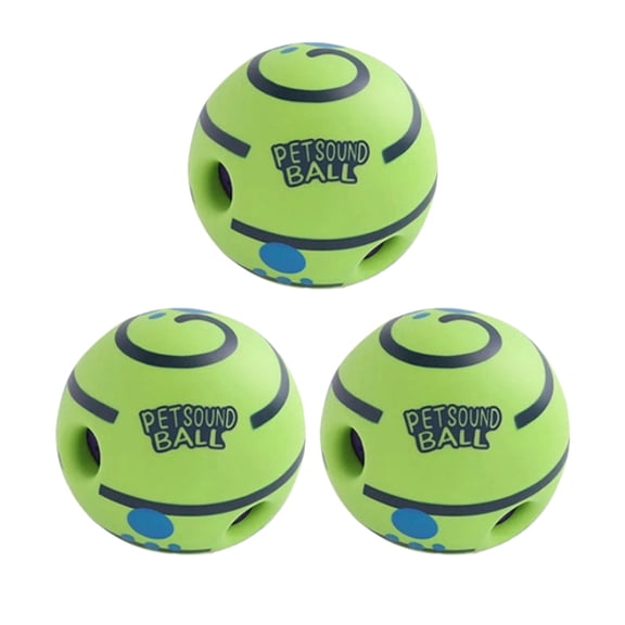 BYXAS 3‑Pack Interactive Dog Toy Balls, XL 5.51 Inch (14cm) Giggle Ball, Makes Fun Gibbering Sound When Rolled or Shaken, Dog Training & Herding Toy for Dogs