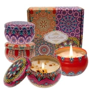 BYXAS 4‑Pack Scented Soy Candle Gift Set,13.4oz Long‑Lasting Home Aromatherapy Candles,Stocking Stuffer Present for Mom,Women & Men,Ideal for Birthday & Valenti