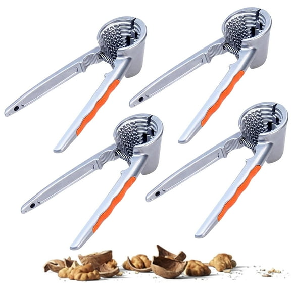 BYXAS 4 Pack Nut Crackers for All Nuts Heavy Duty Walnut Cracker with Non-Slip Handle Pecan Crackers Tools Funnel Walnut Pliers Nutcracker Pecan Walnut Plier Clip Tool