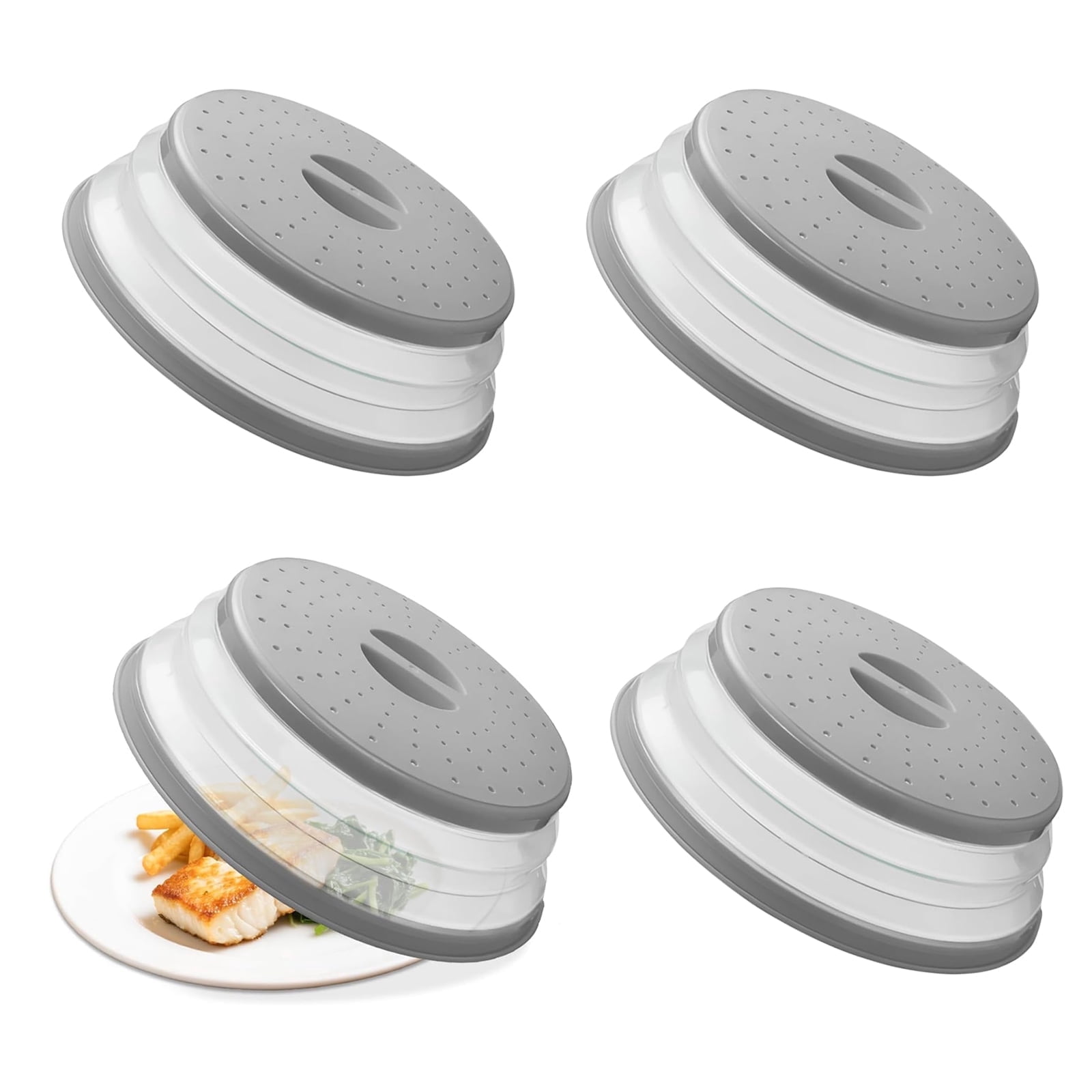 BYXAS 4 Pack Upgraded Collapsible Microwave Lid, Vented Microwave ...