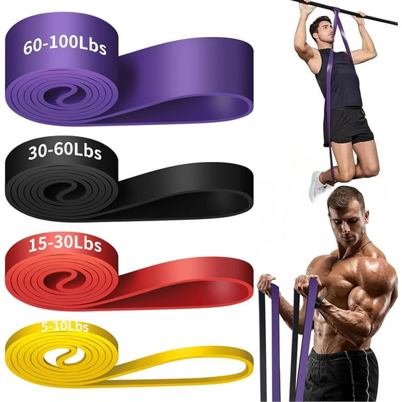 BYXAS 4 Pack Resistance Band, Pull Up Bands, Pull Up Assistance Bands, Workout Bands, Exercise Bands, Resistance Bands Set for Legs, Working Out, Muscle Training, Physical Therapy, Shape Body