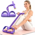 thumbnail image 1 of BYXAS 4 Tube Pedal Resistance Bands, Multi-Functional Sit-Up Pull Rope, 21 Shape Fitness Stretching Trainer for Arms & Leg Workouts, Home Gym Equipment for Beginners, Purple, 1 of 14
