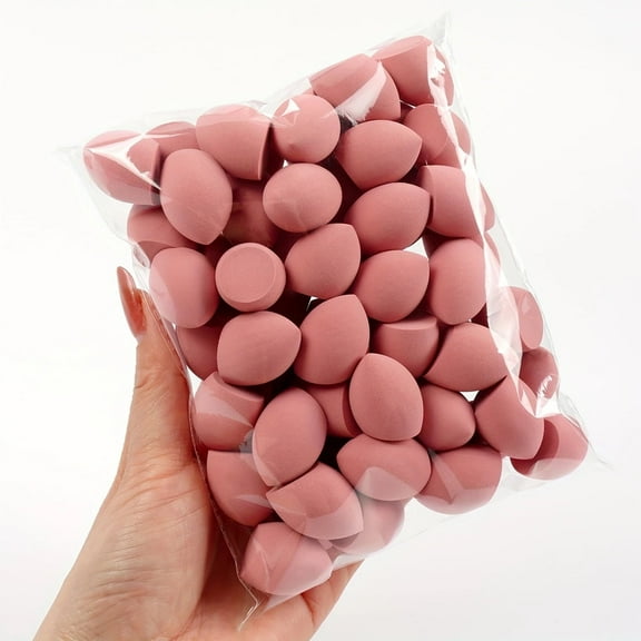 BYXAS 60 Pcs Mini Beauty Blender Pink Makeup Sponge Professional Beauty Blender Sponge Super Soft Facial Makeup Tools for Foundation, Powder, Liquid