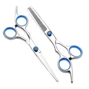 BYXAS 6 Inch Japanese Thinning Haircut Shears Set, Professional Barber Texturizing Scissors, Stainless Steel, Silver