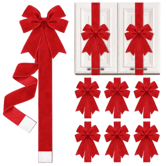BYXAS, Christmas Cabinet Ribbons Bows, 4 x 40 inches, Red - Walmart.com