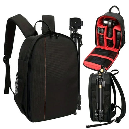 BYXAS Camera Bag Backpack, DSLR SLR Camera Case Compatible with Canon/Nikon/Sony/Fuji/Gopro/DJI , Waterproof Photography Backpacks with Rain Cover for Women Men, Black