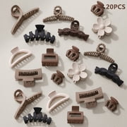 BYXAS Claw Clips for Thick Thin Curly Hair 20 Count for Women - Hair Claws for Thin Thick Curly Hair - Large and Small Matte Clips - Strong Hold Nonslip Hair Cl