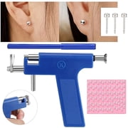 BYXAS Ear Piercing Tool Kit, 98Pcs Ears Nose Navel Lip Piercer Machine Studs, Stainless Steel Body Hole Piercing Guns Stud Earrings (Blue)