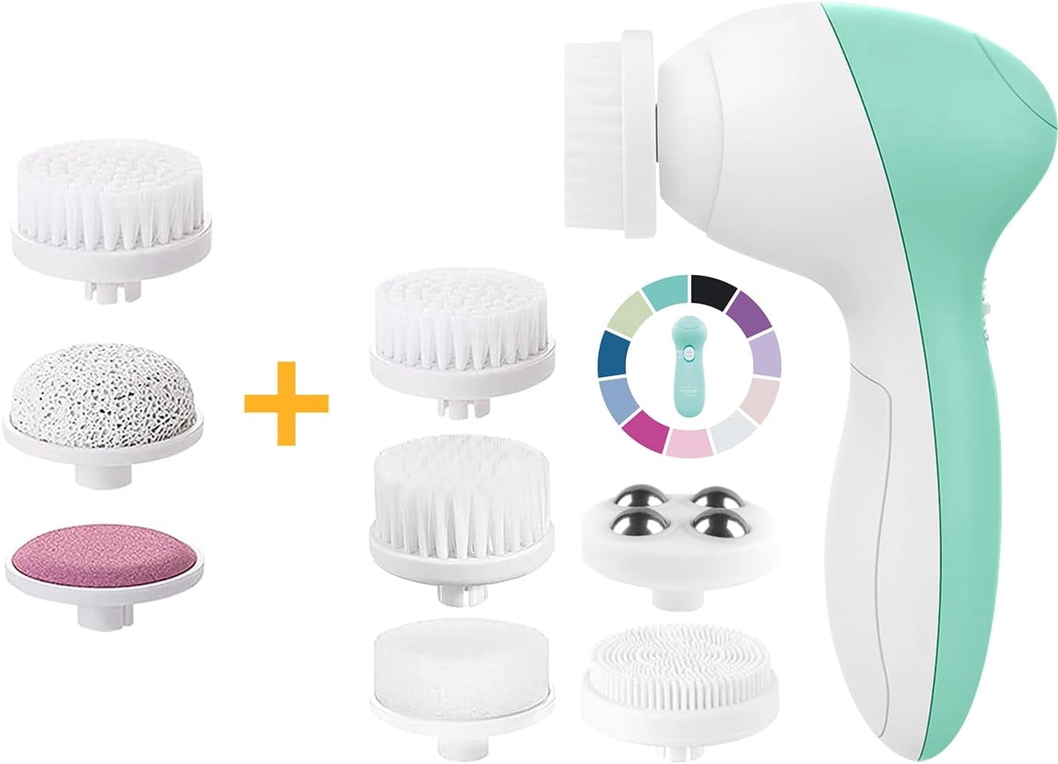 BYXAS Facial Cleansing Brush Silicone Face Scrubber: 7 in 1 FBS-D ...