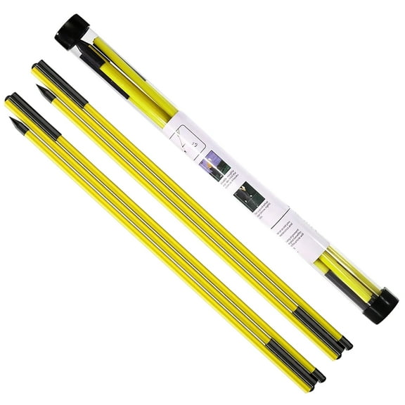 BYXAS Golf Alignment Sticks 2 Sets - 48inch Alignment Practice Rods, Foldable for Easy Portability, Golf Training Aids to Improve Golf Swing, Putting Posture, with Storage Tube(Yellow)