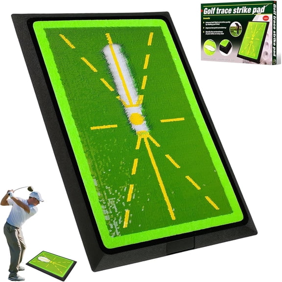 BYXAS Golf Hitting Mat Practice Mat with Swing Path Feedback & Impact Detection Indoor/Outdoor Use Golf Swing Trainer for Home Training Gift for Golfers, Beginners & Pros