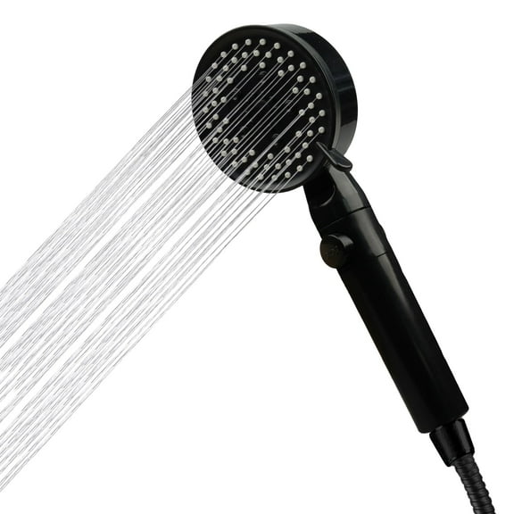 BYXAS High Pressure Shower Head 5 Settings Fixed Showerhead 4 Inch High Flow Bathroom Showerhead with Adjustable Brass Ball Joint for Luxury Shower Experience Even at Low Water Pressure