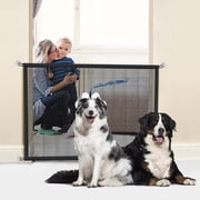 BYXAS Mesh Gates for Pets, Magic Pet Gate for The House, Portable Baby Puppy Safety Fence Guard for Stairs and Doorways, Easy Install Anywhere, 71" W x 31" H, 4 Hooks