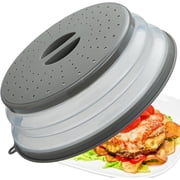 BYXAS Microwave Splatter Cover Vented for Food, Splatter Guard & Colander Kitchen Gadget for Fruit Vegetables Microwave Plate Cover with Hook Hole,Dishwasher-Safe,BPA-Free Silicone & Plastic (1 Pack)