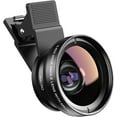 thumbnail image 1 of BYXAS Phone Camera Lens, 2 in 1 Cell Phone Clip-on Lens Kit 0.45X Wide Angle Lens 140°+ 12.5X Macro Lens Clip-on iPhone Lens for Phone and Most of Android Smartphone, 1 of 8