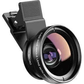 BYXAS Phone Camera Lens, 2 in 1 Cell Phone Clip-on Lens Kit 0.45X Wide Angle Lens 140+ 12.5X Macro Lens Clip-on iPhone Lens for Phone and Most of Android Smartphone
