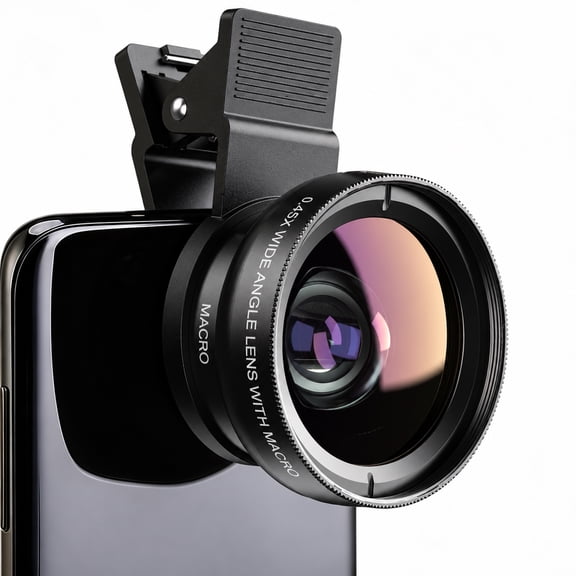 2 in 1 Phone Camera Lens Kit, 0.45X Wide Angle 140 Degree + 12.5X Macro Lens, Clip-On HD External Smartphone Lens for iPhone and Android Phones