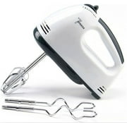 BYXAS Portable 7 Speed Mixing Electric Hand Mixer with Stainless Steel Whisk Beater Attachments & Snap Storage Case, Compact Lightweight 150 Watt Powerful Blender for Baking & Cooking, White