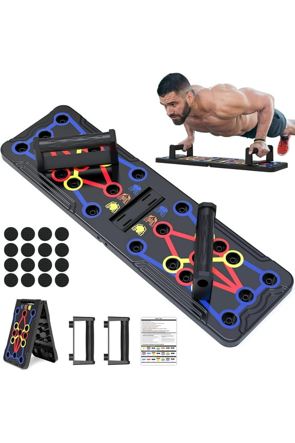Push Up Board 15 in 1 Home Workout Equipment Multi-Functional Pushup Stands System Fitness Floor Chest Muscle Exercise Professional Equipment Burn Fat Strength Training Arm Men & Women Weights