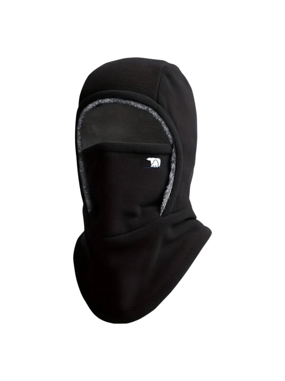 Ski Mask for Women Men, Sherpa Hood Ski Mask, Winter Balaclava Windproof Hooded Scarf Cold Weather Hat Neck Warmer (Black)