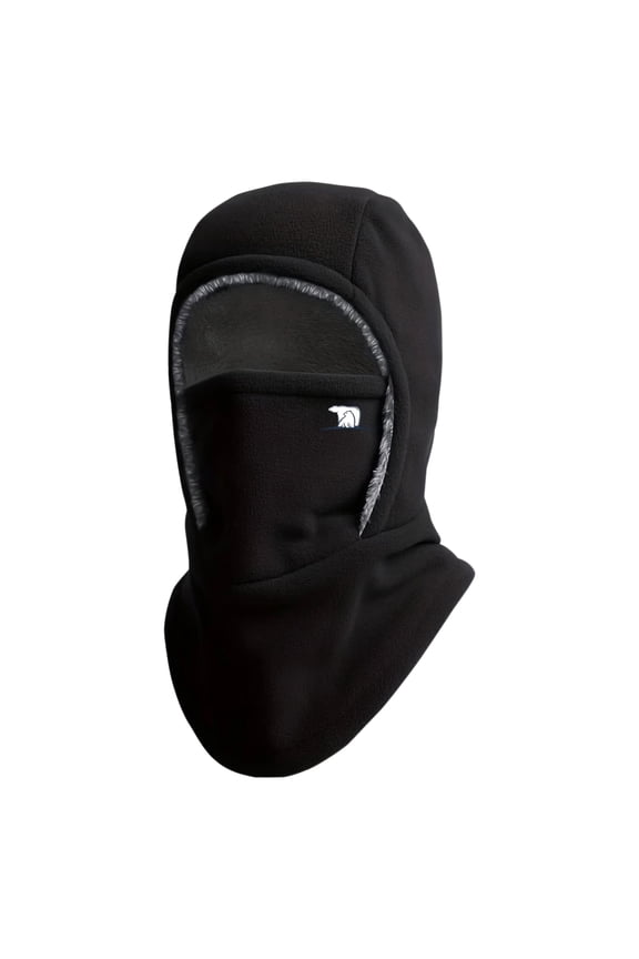 Ski Mask for Women Men, Sherpa Hood Ski Mask, Winter Balaclava Windproof Hooded Scarf Cold Weather Hat Neck Warmer (Black)