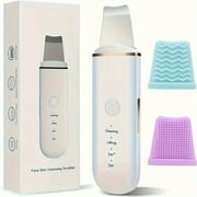 BYXAS Skin Scrubber Face Skin Spatula Facial Scrubber Spatula for Deep Cleansing Blackhead Remover Pore Cleaner with 4 Modes (White)