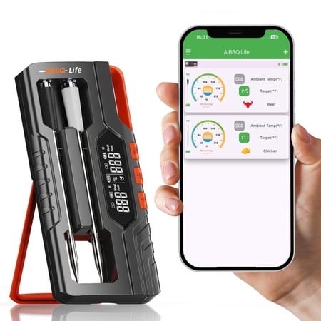 BYXAS Smart Bluetooth Wireless Meat Thermometer, Real-Time Monitoring Control Digital Thermometer with Smart App, 1 Meat Probe IP69 Waterproof High Accuracy Perfect for BBQ, Oven, Grill & Smoker
