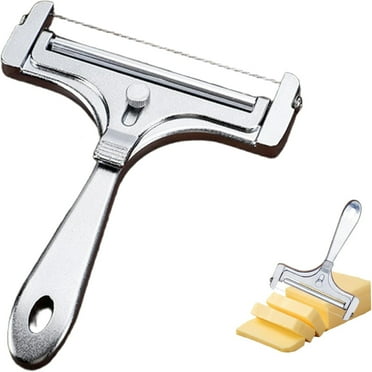 BYXAS Upgraded Cheese Slicer with Replaceable Wires Stainless Steel Cheese Slicers for Block Cheese Adjustable Cheese Cutter for Mozzarella, Cheddar, Silver