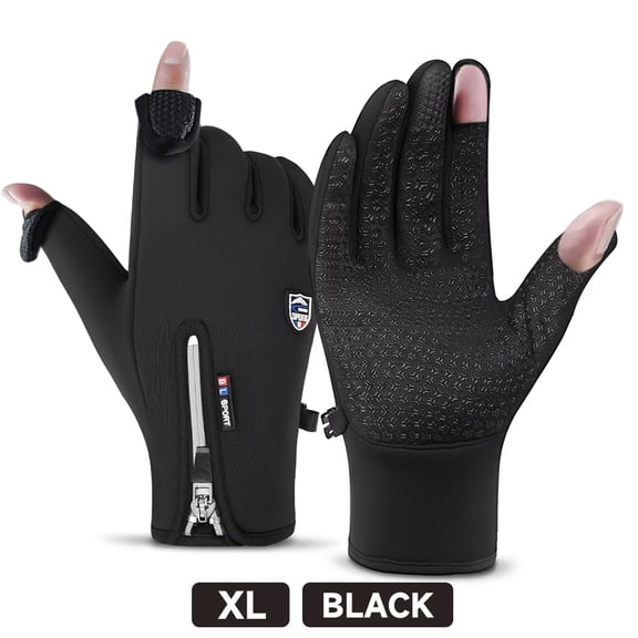 BYXAS Winter Gloves, Glove for Men Women, Flip-top, Windproof,Anti-Slip,Warm,Soft,Touch Screen Upgraded Touch Screen Texting Warm Running(Black XL)