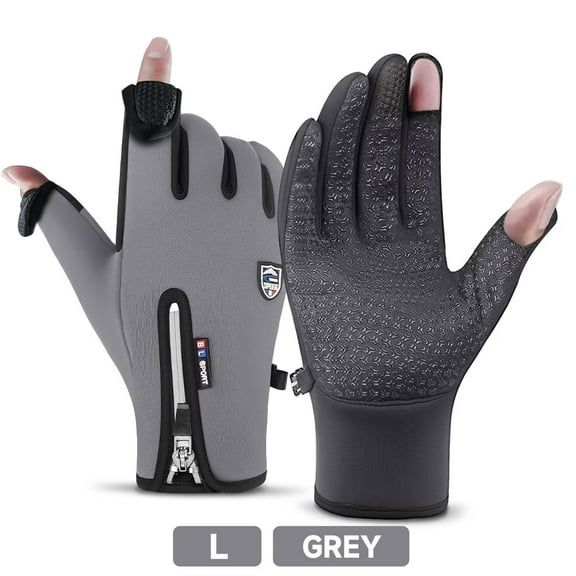 BYXAS Winter Gloves, Glove for Men Women, Flip-top, Windproof,Anti-Slip,Warm,Soft,Touch Screen Upgraded Touch Screen Texting Warm Running(Gray L)