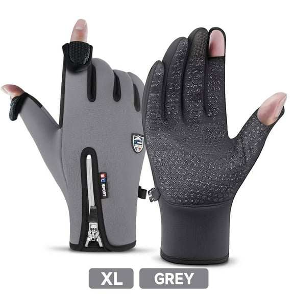 BYXAS Winter Gloves, Glove for Men Women, Flip-top, Windproof,Anti-Slip,Warm,Soft,Touch Screen Upgraded Touch Screen Texting Warm Running(Gray XL)