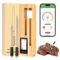 thumbnail image 1 of BYXAS Smart Bluetooth Wireless Meat Thermometer Digital- 600Ft Remote Range, LCD Screen, Ultra-Thin Probe, Waterproof, Multi Sensors Instant Read Thermometer for BBQ, Grill, Oven, Smoker, Kitchen, 1 of 10