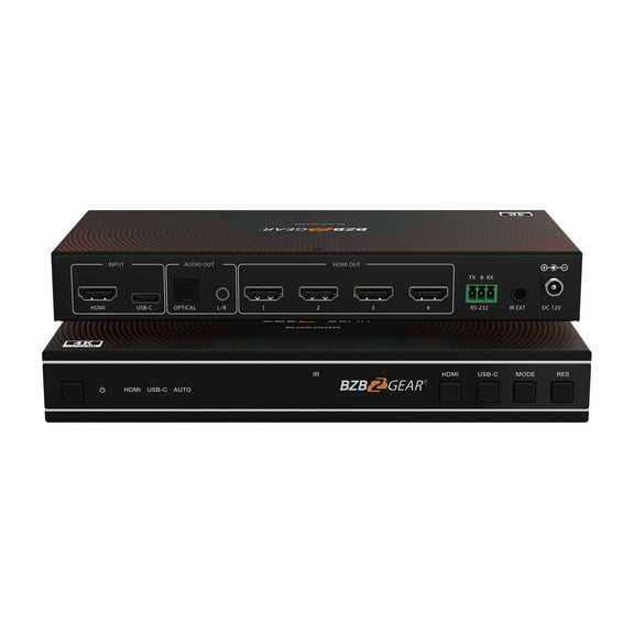 BZBGEAR 2x2 4K UHD HDMI/USB-C Switcher and Video Wall Controller with Audio De-embedding