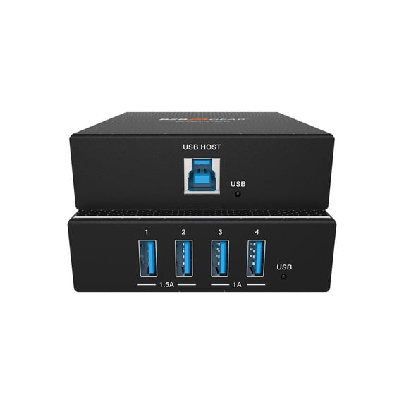 BZBGEAR 4-Port USB 3.0 HDBaseT Extender Over Cat6/7 Cable with PoC/RS-232/FSYNC GPIO up to 330ft