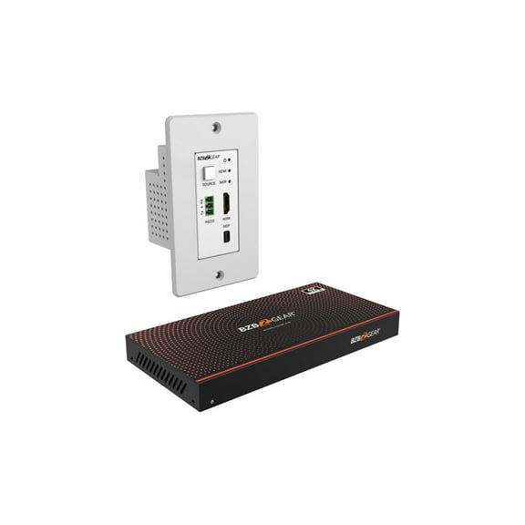 BZBGEAR 3x1 HDMI/MDP Wall Plate Switcher & HDBaseT Extender Kit, 4K UHD 18Gbps with RS232 – 230ft Range
