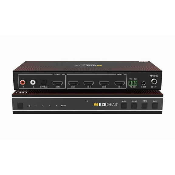 BZBGEAR 4x1 4K UHD HDMI Seamless Switcher/Quad MultiViewer with Audio De-Embedding