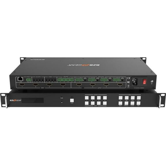 BZBGEAR BZ-MVS4X4-4K 4x4 4K UHD 18Gbps HDMI Video Wall Processor & Seamless Matrix Switcher with Scaler, IR & Audio