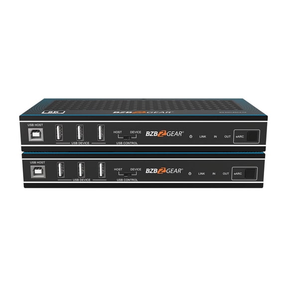 BZBGEAR 8K UHD HDMI 2.1 Extender - 8K30/4K120Hz with IR/eARC/ARC/PoC/RS-232/Ethernet/USB 2.0 and Audio Embedding/De-embedding up to 295ft