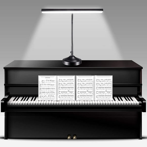 BZBRLZ LED Piano Desk Lamp, 2-in-1 Bright Flexible Table Lamp with Base & Clamp Interchangeable, 10W Architect Desk Lights for Home Office, 3 Color Modes, 30 Brightness Levels, Black