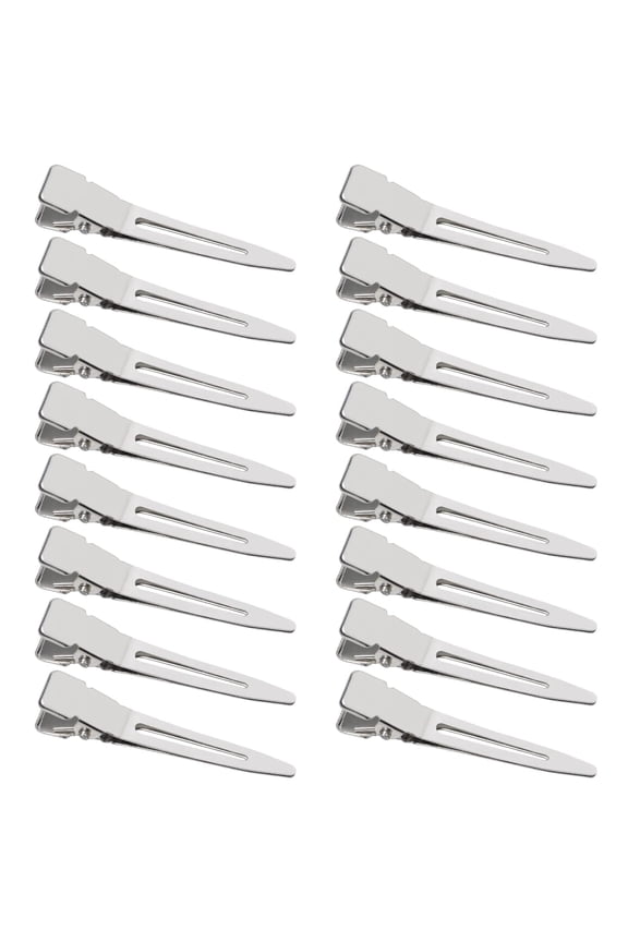 100 Pack 1.77 Inch Single Prong Pin Curl Duckbill Clips,Silver Setting Section Hair Clips Metal Alligator Clips for Hair Extensions Metal Metal Hair Clips