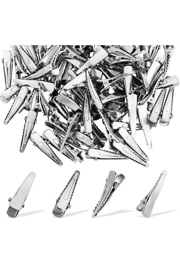 100 Pcs Alligator Hair Clips, Silver Metal Alligator Hair Pins Small Crocodile Clip for Hairs Accessories Crafts Accessory Diy Supplies, Delicate Small Alligator Hair Clips