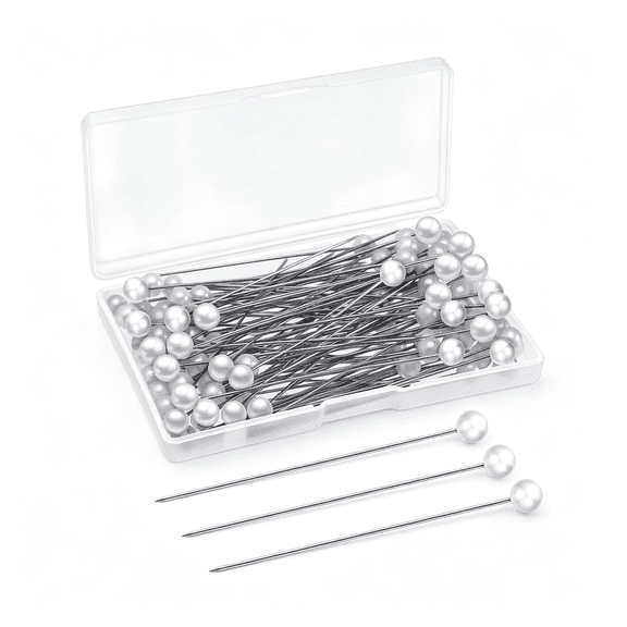 BZCOE 100 Pieces Corsage Boutonniere Pins Faux Pearl White Wedding Head Straight Bouquet Pins for Wedding Bridal Shower Sewing Craft Decorations Spring Holiday Party