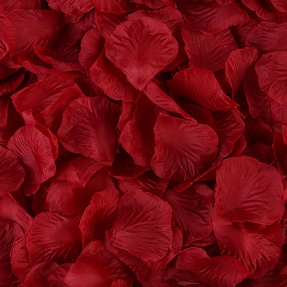 BZCOE 1000 Pcs Artificial Fake Rose Petals(Dark Red)|Flower Decorations,Silk Rose Petals,Romantic Night for Her/Him Set,Suitable for Wedding,Engagement,Party