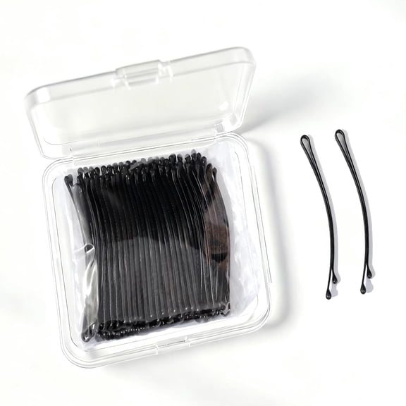 BZCOE 100Pcs Curved Bobby Pins Black Pins for Woman,Long and Large Bobby Pins for Long Or Thick Hair, Snug Fit Bobby Pins