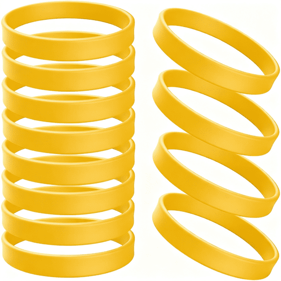 BZCOE 12 Pcs Solid Color Silicone Wristbands Blank Stretch Silicone ...