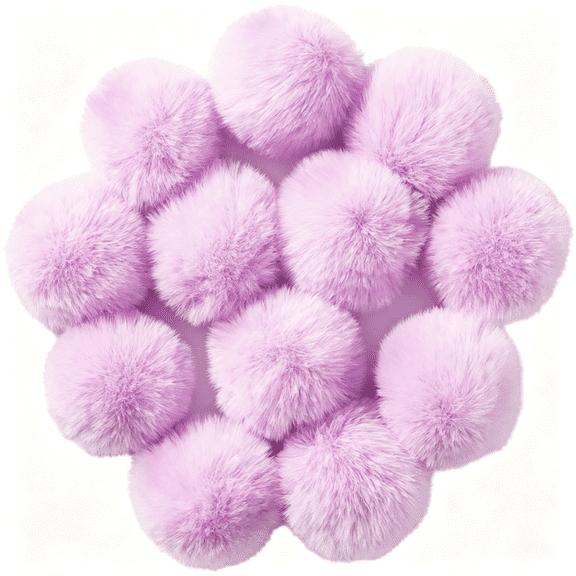 BZCOE 12Pcs Small Faux Fur Pom Pom Balls 2.75 In,Violet,Fluffy Pompom Ball with Elastic Loop for Hats,Shoes,Scarves,Gloves,Bags,Key Chain Charms Accessories