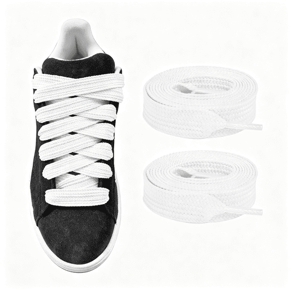 BZCOE 16Mm Thick Shoe Laces for Campus 00S Sneakers,5/8" Wide,Polyester,Fat Flat Shoe Strings,Chunky Jumbo Replacement Shoelaces for Skate Sneakers Extra Long Shoe Laces