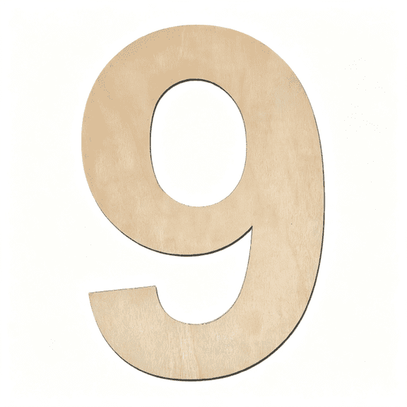 BZCOE 17" Large Wooden Numbers for Wall Decor,Unfinished Wood Numbers for Diy Crafts,Paintable Big Thick Wood Numbers for Birthday,Parties,Wedding,Festivals Home Decorations (Number 9)