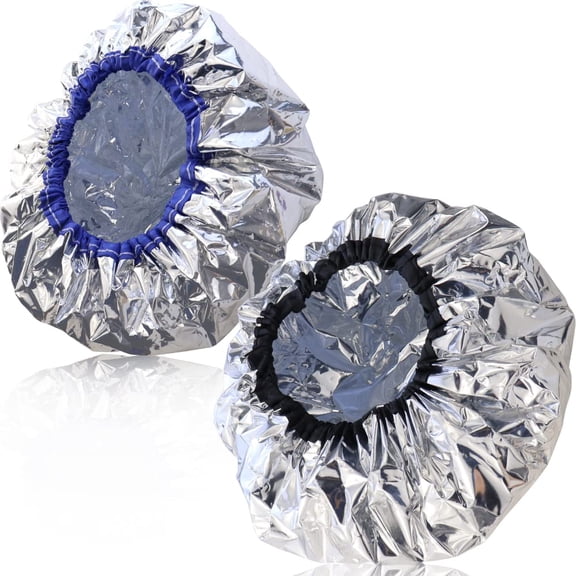 BZCOE 2 Pcs Aluminum Foil Conditioning Cap Reusable for Hot Oil Treatment Hair | Thickened Shower Caps,Hot Oil Treatment,Reusable Hair Processing Caps,Home and Salon Use